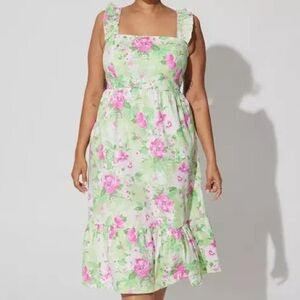 Torrid Mini Poplin Tiered Ruffle Strap Dress Size 5/5X/28 NWT